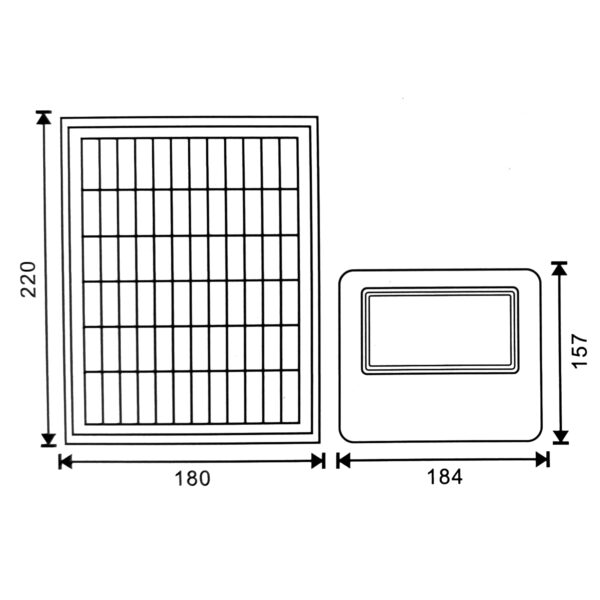 Projecteur LED Solaire Milan 50W 6000K - Ledme - LM6501 – Image 2