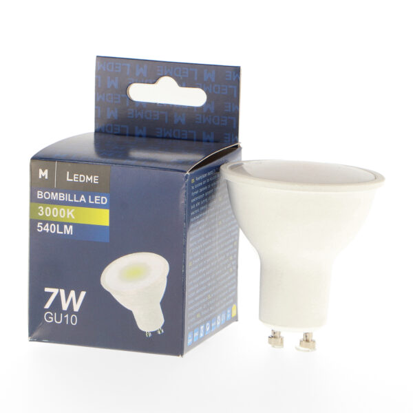 Ampoule LED GU10 Smd Plus 7W Dimmable 180º 3000K - Ledme - LM7079