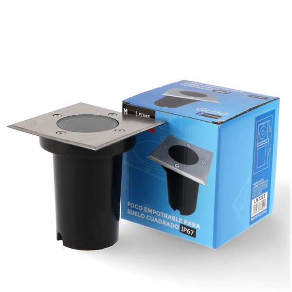 Spot encastrable au sol GubBet IP67 Carré avec douille GU10 - Ledme - LM7302 – Image 3