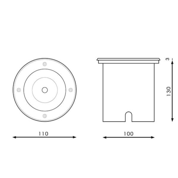 Spot encastrable GubBet pour sol circulaire IP67 avec douille GU10 - Ledme - LM7303 – Image 2