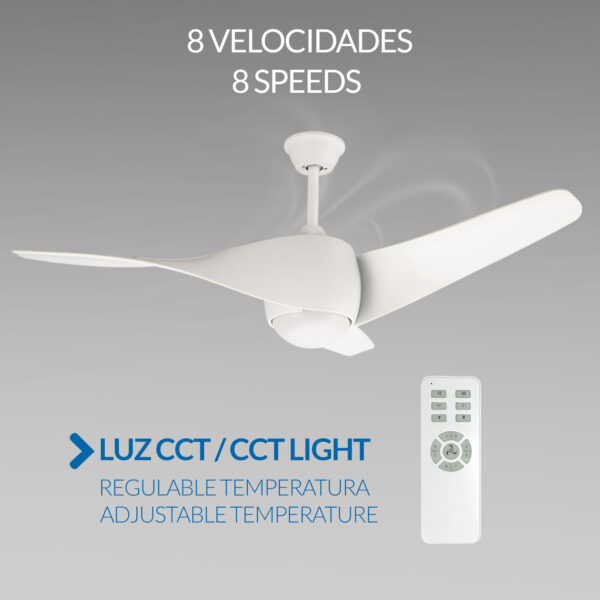 Ventilateur de Plafond LED Blanc Fanton CCT - Ledme - LM8080 – Image 4