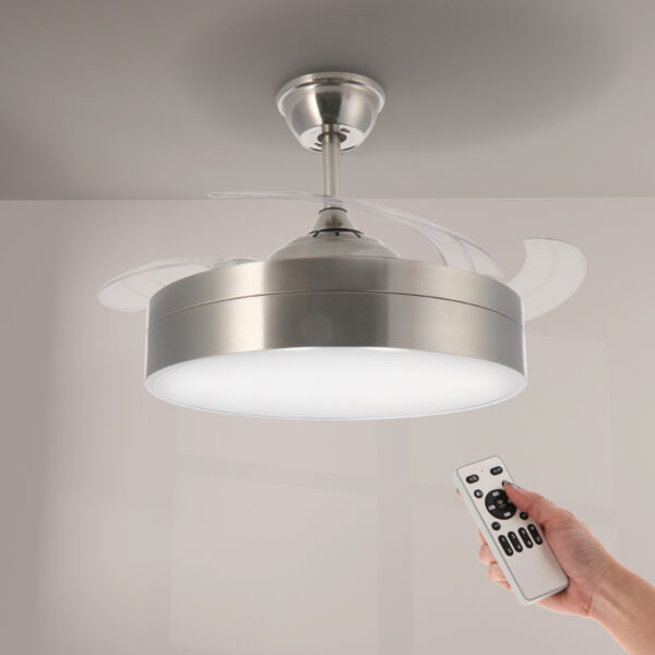 Ventilateur de plafond LED Messe Nickel CCT - Ledme - LM8093