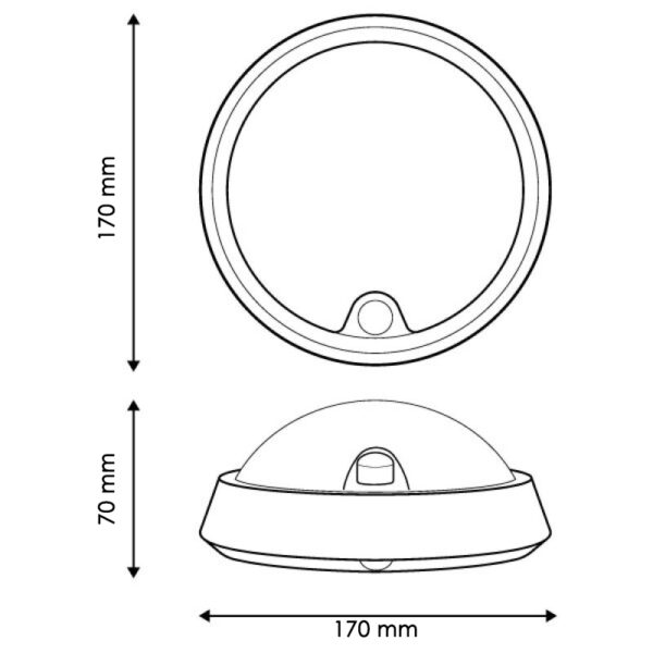 Applique LED avec Sphère 12W PIR 360º Détecteur de Mouvement IP64 6000K - Ledme - LM8225 – Image 2