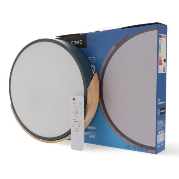 Plafon LED Bois Gris Rond 24W CCT - Ledme - LM8285 – Image 3