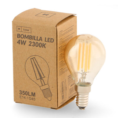 Ampoule LED à Filament E14 G45 4W Ambre 2300K - Ledme - LM8552