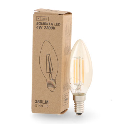 Bombilla LED Filamento E14 C35 4W Ambre 2300K - Ledme - LM8553