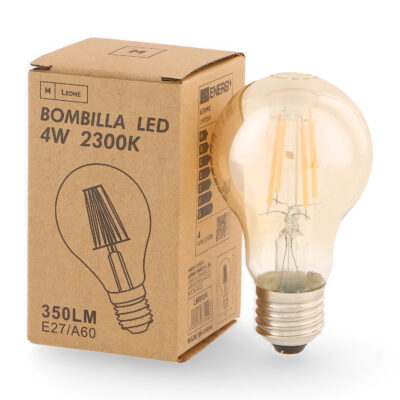 Ampoule LED à Filament E27 A60 4W Ambre 2300K - Ledme - LM8554
