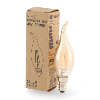 Ampoule LED à Filament E14 Pointe C35 4W Ambre 2300K - Ledme - LM8564