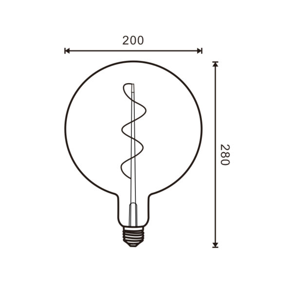 Bombilla LED Filamento Espiral E27 G200 4W Ambre - Ledme - LM8572 – Image 2