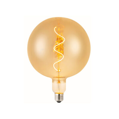Ampoule LED à Filament Spiralé E27 G125 4W Ambre - Ledme - LM8574