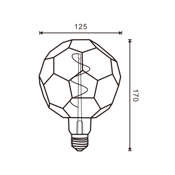 Ampoule LED à Filament Spiralé E27 G125 Boule 4W Ambre - Ledme - LM8573 – Image 2