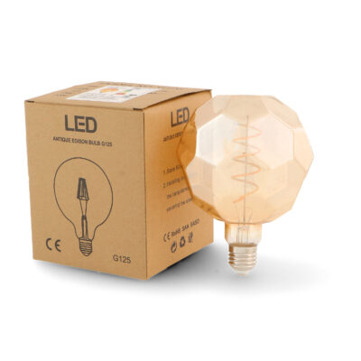 Ampoule LED à Filament Spiralé E27 G125 Boule 4W Ambre - Ledme - LM8573