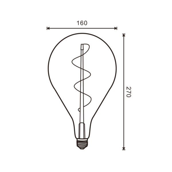 Ampoule LED à Filament Spiralé E27 A160 4W Ambre - Ledme - LM8575 – Image 2