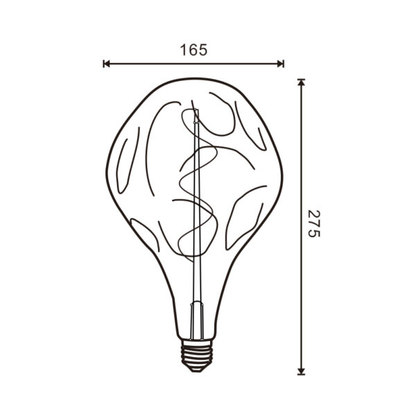 Ampoule LED à Filament Spiralé E27 A165 4W Ambre - Ledme - LM8576 – Image 2