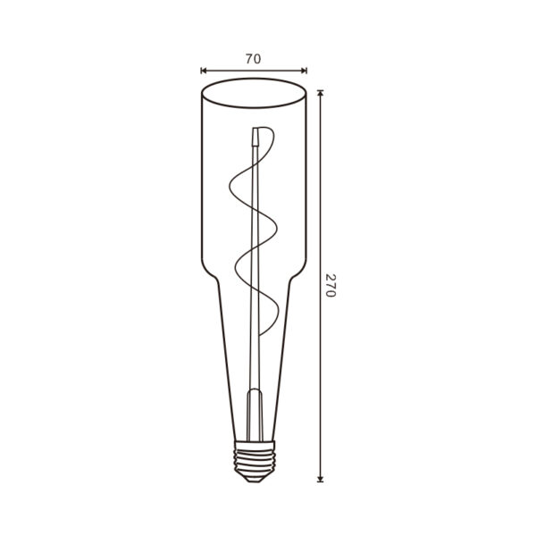 Ampoule LED à Filament Spiralé E27 Bouteille 70 mm 4W Ambre - Ledme - LM8578 – Image 2