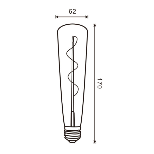 Ampoule LED à Filament Spiralé E27 Bouteille 62 mm 4W Ambre - Ledme - LM8579 – Image 2