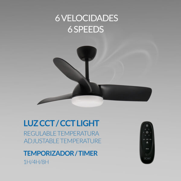 Ventilateur de plafond LED à face noire - Ledme - LM8802 – Image 4