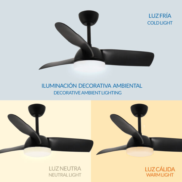 Ventilateur de plafond LED à face noire - Ledme - LM8802 – Image 5