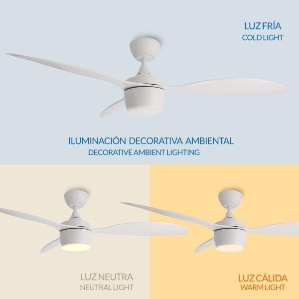 Ventilateur de plafond LED Lin Blanc - Ledme - LM8803 – Image 5