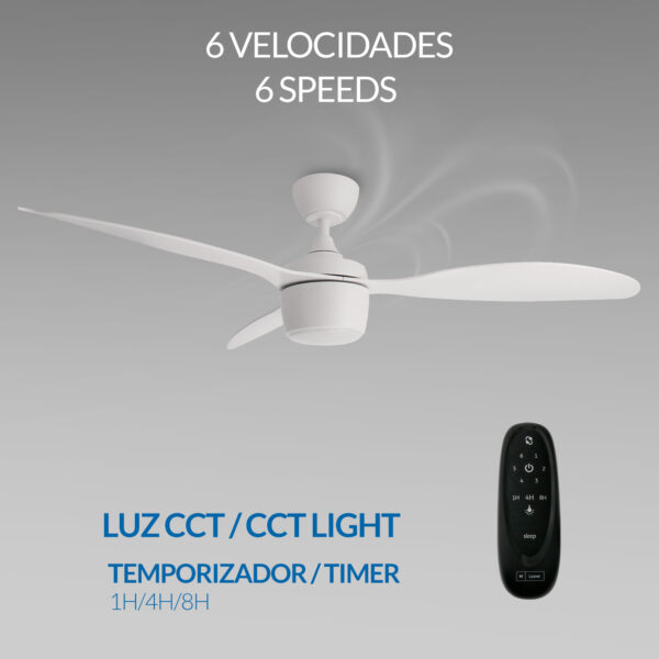 Ventilateur de plafond LED Lin Blanc - Ledme - LM8803 – Image 4