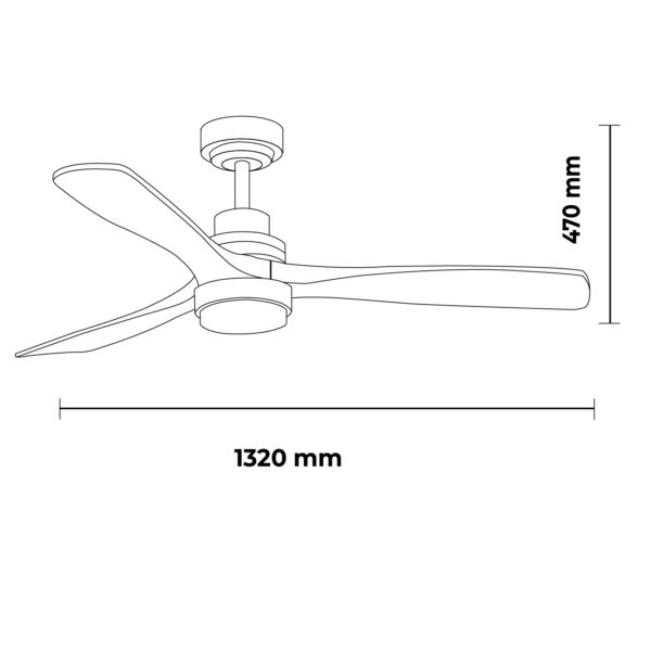 Ventilateur de plafond LED Nickel Wood - Ledme - LM8812 – Image 2