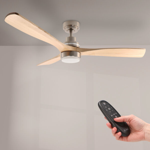 Ventilateur de plafond LED Nickel Wood - Ledme - LM8812