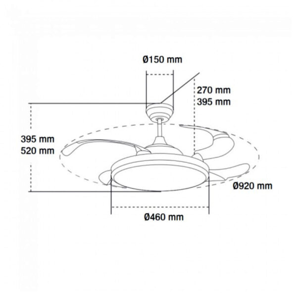 Ventilateur de plafond LED Yeray noir - Ledme - LM8816 – Image 2