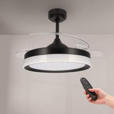 Ventilateur de plafond LED Yeray noir - Ledme - LM8816