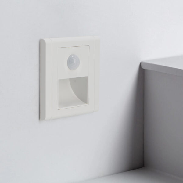 Balise LED Encastrable avec Capteur PIR Nomis Carré 1,2W 4500K - Ledme - LM9001