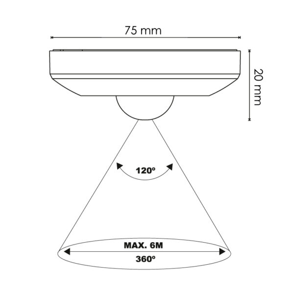 Mini détecteur de mouvement PIR de surface 360º - Ledme - LM9011 – Image 2