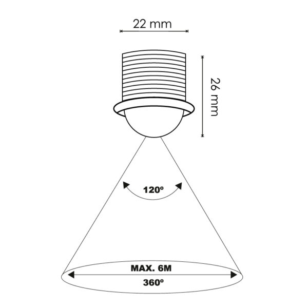 Détecteur de mouvement encastrable Mini PIR 360º - Ledme - LM9014 – Image 2