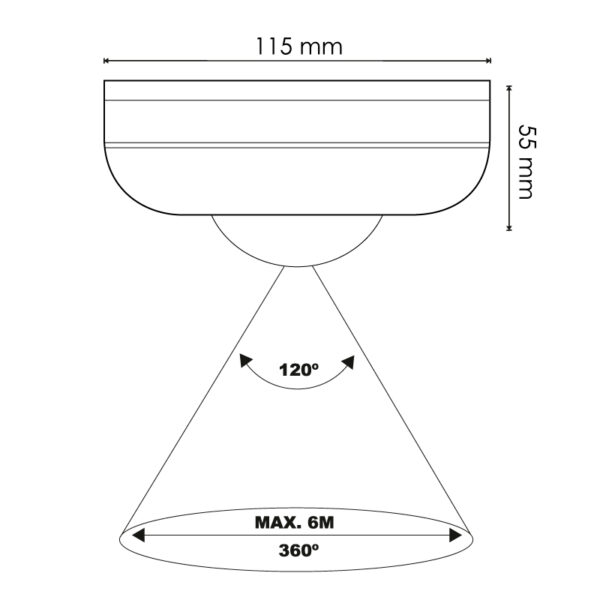 Détecteur de mouvement infrarouge de surface 360º - Ledme - LM9015 – Image 2