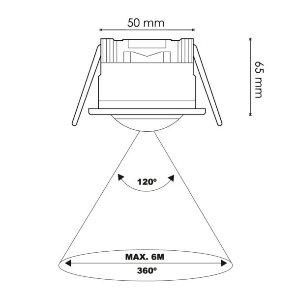 Détecteur de mouvement PIR encastrable 360º Argent - Ledme - LM9017 – Image 2