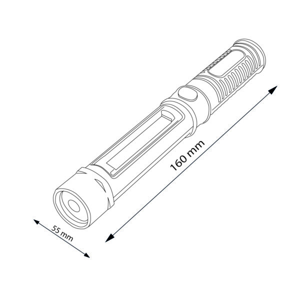 Lampe de poche LED plume multifonction avec aimant IP65 6000K - Ledme - LM9042 – Image 2
