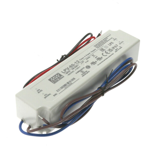Alimentation pour bandes LED Mean Well 60W 12VDC IP67 LPV-60-12 - Ledme - LPV-60-12