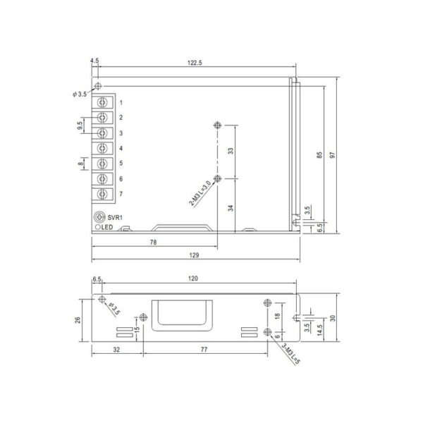Alimentations pour bandes LED Mean Well 100W 24VDC LRS-100-24 - Ledme - LRS-100-24 – Image 2