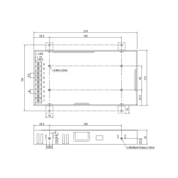 Alimentations pour bandes LED Mean Well 200W 12VDC LRS-200-12 - Ledme - LRS-200-12 – Image 2
