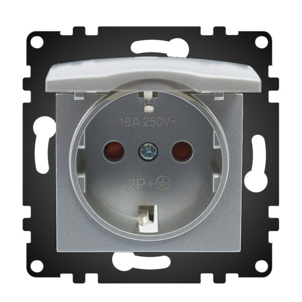 Prise de type Schuko avec couvercle - PJ Noir - Ledme - PJ-18-B – Image 5