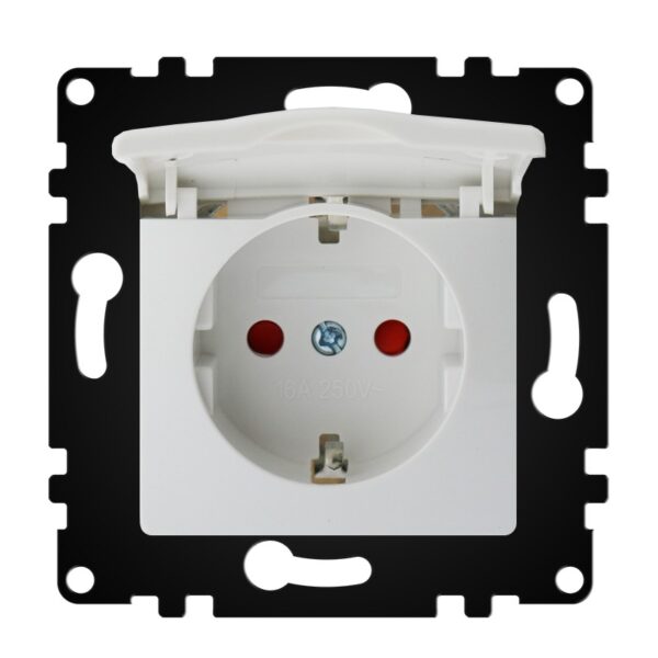 Prise de type Schuko avec couvercle - PJ Noir - Ledme - PJ-18-B – Image 4