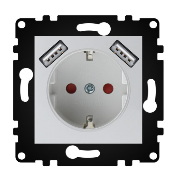 Prise encastrée de type Schuko avec USB - PJ Gris - Ledme - PJ-19-G – Image 5