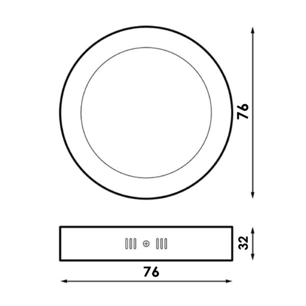 Panneau de Superficie Série Slim Circulaire 5W 6000K - Ledme - LM5564 – Image 2
