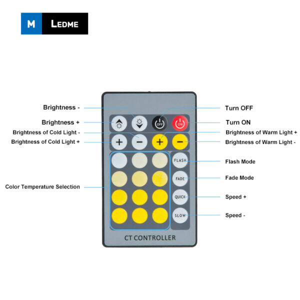 Pack Ruban LED 12V 3535 60L - 3 mètres CCT - Ledme - LM2401 – Image 2