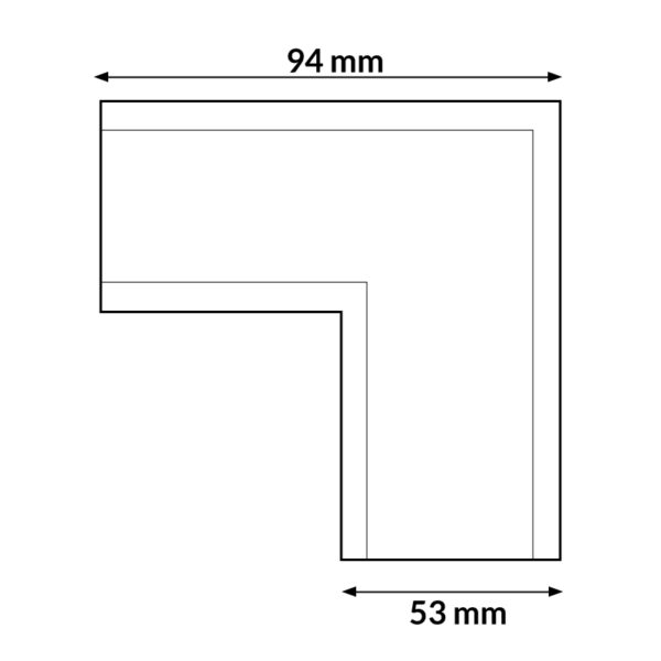 Union verticale en L pour rail magnétique série 20 mm - DSC Blanc - Ledme - LM3246 – Image 2