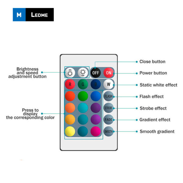 Mini contrôleur pour bandes LED RGB avec télécommande IR - Ledme - LM2184 – Image 2