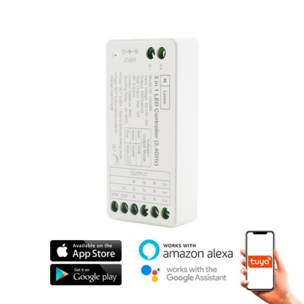 Contrôleur de variateur Smarthome LED RGB/RGBW/RGB+CCT - Ledme - LM2083