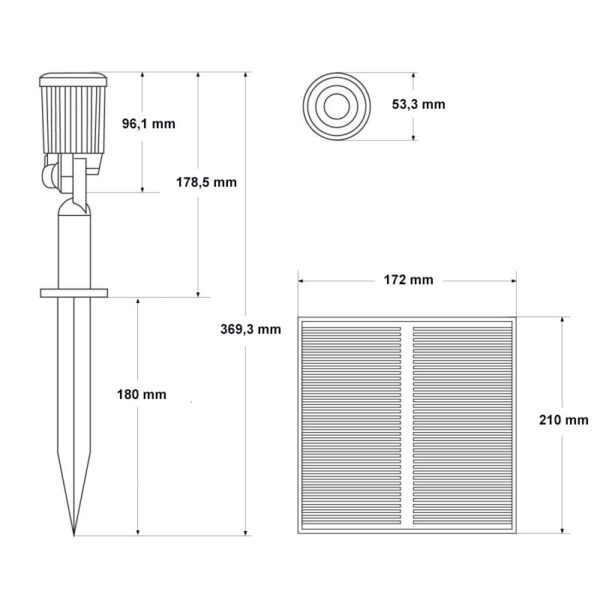 Kit de 4 Spots Solaires LED avec Piquet Roxi 3000K - Ledme - LM7374 – Image 2