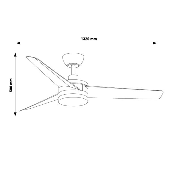 Ventilateur de plafond LED courbe grise - Ledme - LM8814 – Image 2
