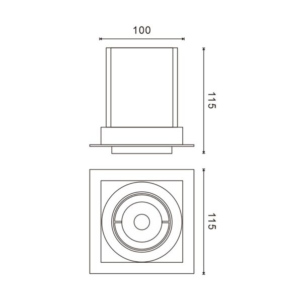 Foco Tube LED orientable Carré 12W 3000K - Ledme - GA4186 – Image 2