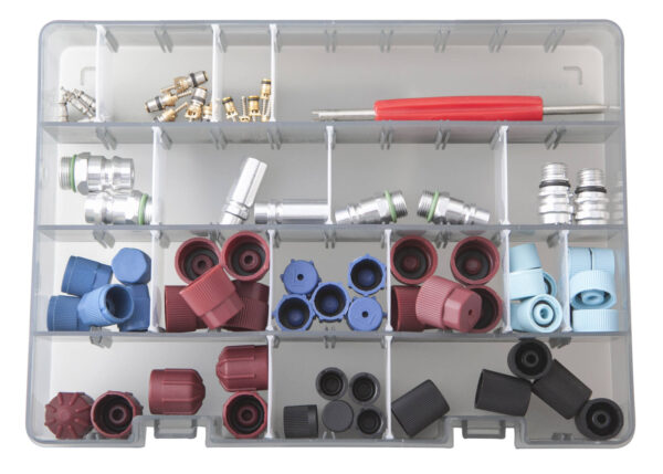 Coffret maintenance des climatisations avec obus/raccords/bouchons - AC 4034 - CLAS Equipements
