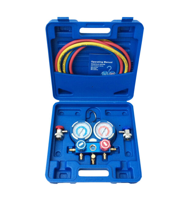 Kit manomètre contrôle pression 2 voies R134a spécial climatisation véhicule - AC 9153 - CLAS Equipements